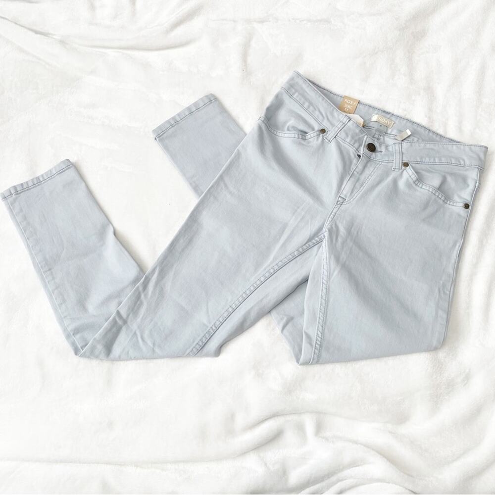 Roxy Skinny mid waist jeans light blue denim size 27 NWT new